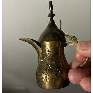 Middle eastern 3” Brass Coffee/Tea Pot